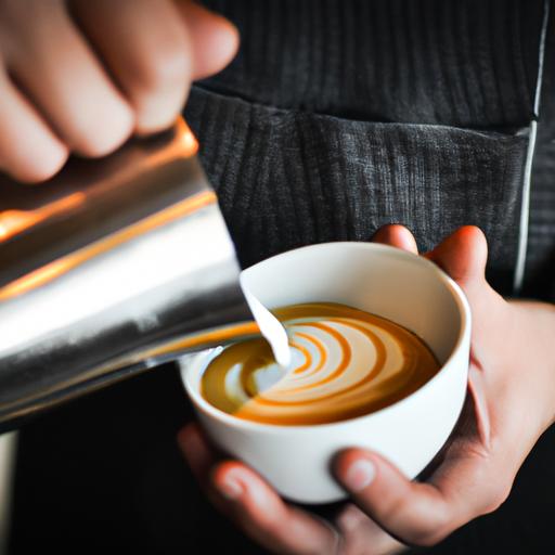 Barista tại quán cafe Starbucks đang trang trí latte art trên tách cà phê đầy màu sắc.