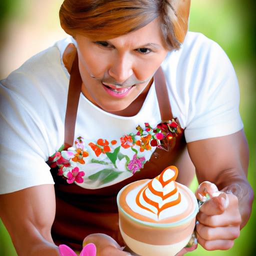 Barista tạo nên tác phẩm nghệ thuật trên tách cà phê latte