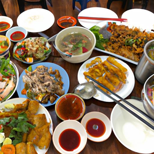 Một bữa ăn đầy màu sắc với các món ăn Việt Nam tại Quán Ngon Tô Hiệu.