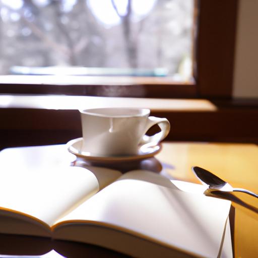 Ly cà phê nóng và cuốn sách tại quán cafe yên tĩnh