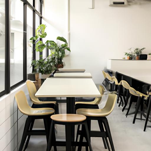 Quán cafe tối giản với nội thất hiện đại và ánh sáng tự nhiên