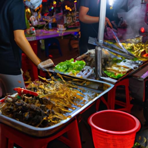 Chợ đêm đông đúc với nhiều món đồ ăn ngon tại Phú Quốc