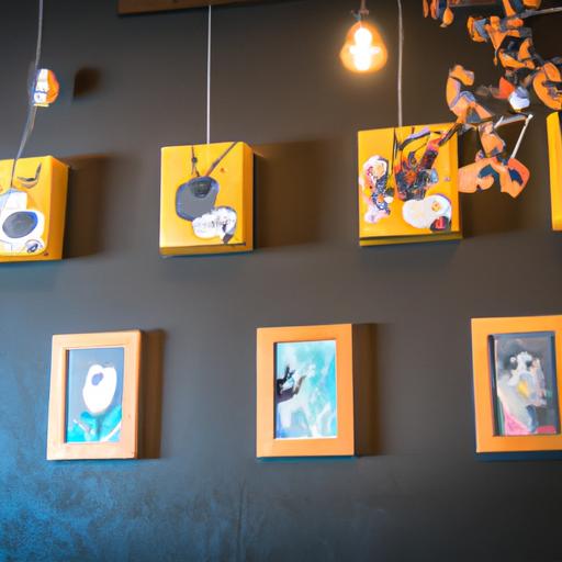 Tạo không gian cà phê hiện đại với các bức tranh nhỏ trang trí