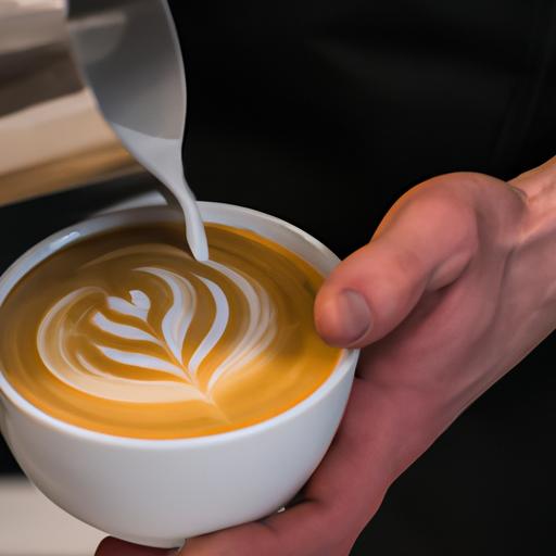 Ly cà phê với hương vị đặc trưng của Pháp và họa tiết latte art tinh tế được phục vụ tại quán.