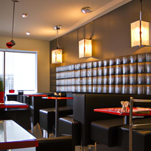 Một không gian nhà hàng hiện đại và thời thượng với thiết kế nội thất sang trọng và đẳng cấp.