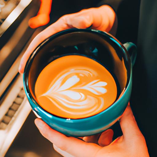 Người pha chế tạo ra tác phẩm nghệ thuật latte đẹp mắt tại quán cafe 24/7 thời thượng.
