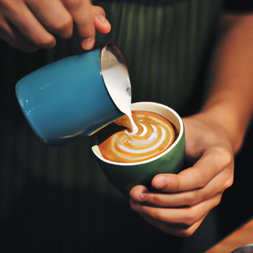 Nhân viên pha chế tạo hình trên cà phê latte tại quán cafe nổi tiếng ở Quận 1.