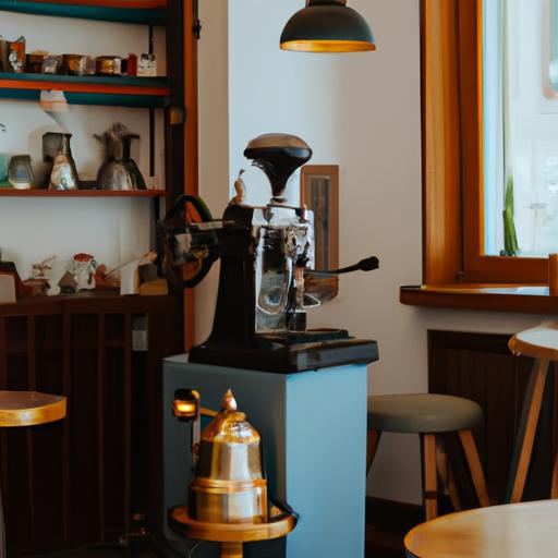 Quán cafe phong cách vintage với trang trí retro và máy pha cà phê cổ điển