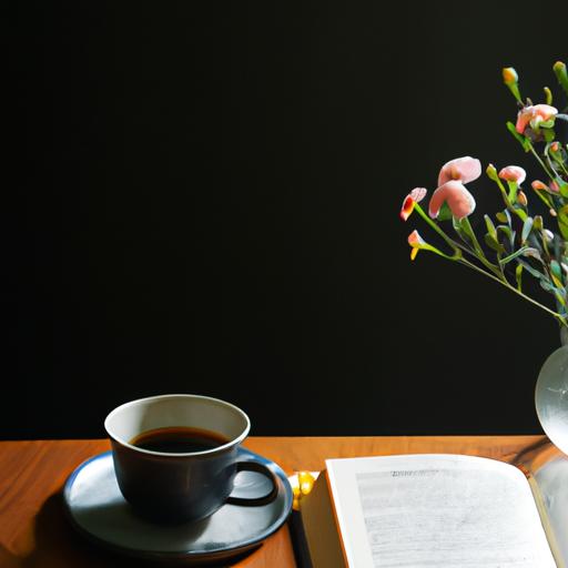 Tách cà phê thơm ngon và quyển sách bên bàn trong không gian thanh bình tại quán cafe ở Gò Vấp