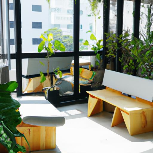 Quán cafe hiện đại với thiết kế tối giản và vườn trên mái.