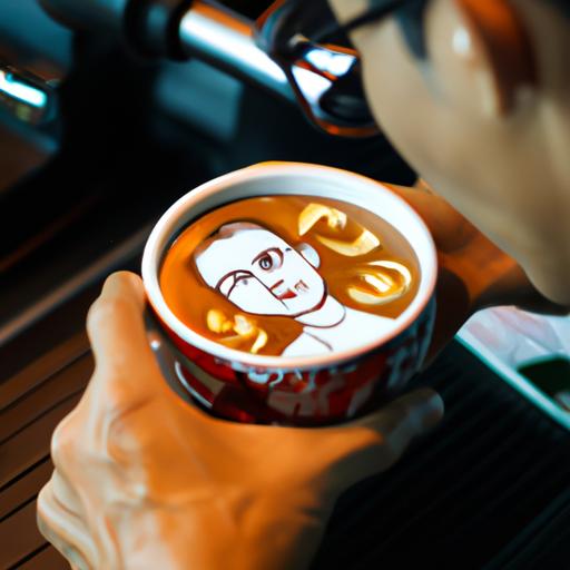 Barista tạo hình Trịnh Công Sơn trên cà phê latte.