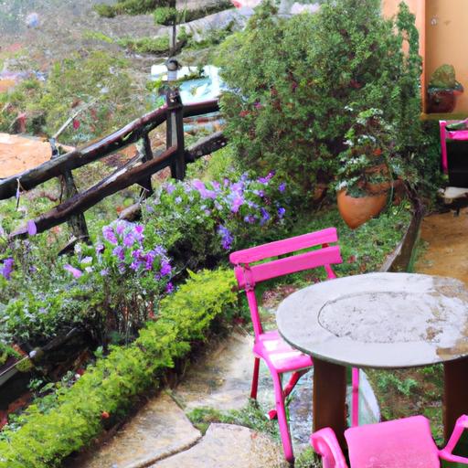 Quán cafe mang phong cách đồng quê với khu vườn đẹp và không gian ngồi ngoài trời tuyệt vời ở trung tâm Sapa.