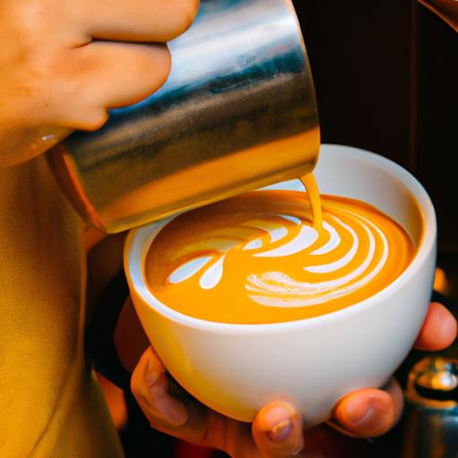 Một nhân viên pha chế chuẩn bị tạo hình latte art tại một quán cafe nổi tiếng ở Quận 5