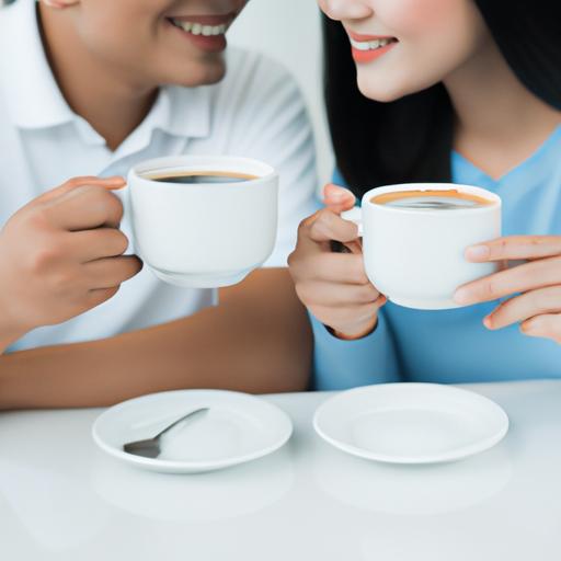 Một cặp đôi thưởng thức cà phê và chia sẻ khoảnh khắc ngọt ngào tại quán cafe có thể hôn nhau.